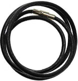 24" Black 3mm Leather