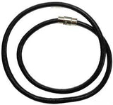 18" Black 5mm Leather