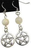 Moonstone Pentagram Earrings