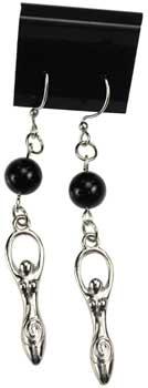 Black Onyx Goddess Earrings