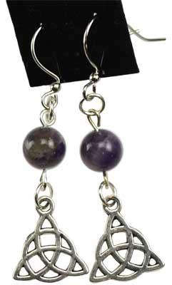 Amethyst Triquetra Earrings