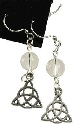 Quartz Triquetra Earrings