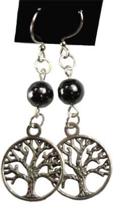 Hematite Tree Of Life Earrings