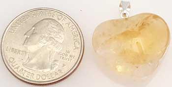 1" Citrine Heart