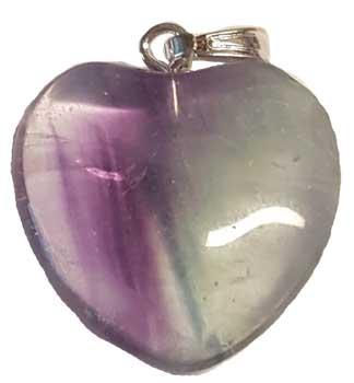 3-4" (20mm) Fluorite, Rainbow Heart