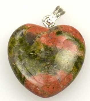 3-4" (20mm) Unakite Heart