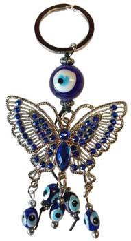 Butterfly Evil Eye Keychain