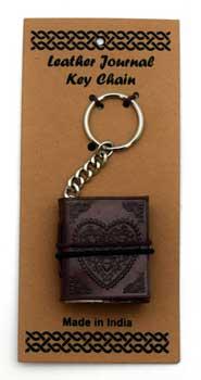 Heart Leather Journal Key Chain