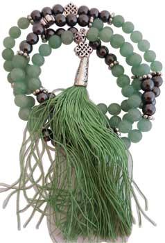 Green Aventurine & Heamiite Celtic Knot Elastic Mala