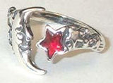 Moon & Star Adjustable Ring