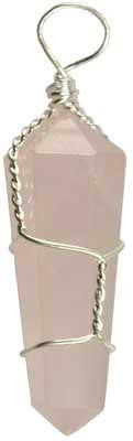 Rose Quartz Wire Wrapped Pencil