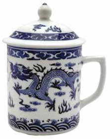 White- Blue Dragon Mug