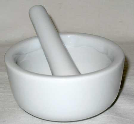 Mortar-pestle White 3"
