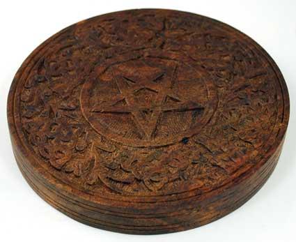 Wooden Pentagram Altar Tile 6"