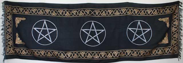 Three Pentagram Altar Cloth 21" X 72"