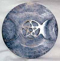 Soapstone Triple Moon Tile 3"