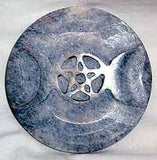 Soapstone Triple Moon Tile 3"
