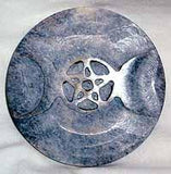 Soapstone Triple Moon Tile 3"