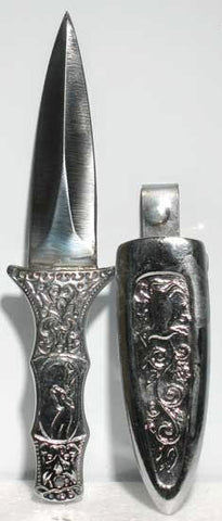 Engraved Silver Boot Athame 6"