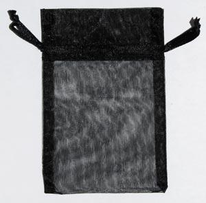 2 3-4" X 3" Black Organza