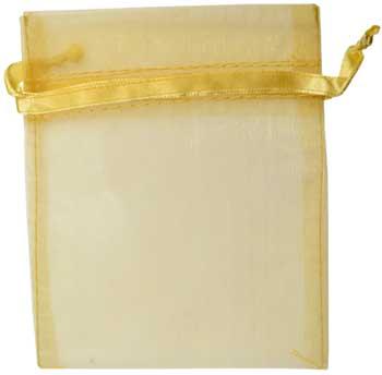2 3-4" X 3" Gold Organza