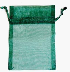 2 3-4" X 3" Green Organza