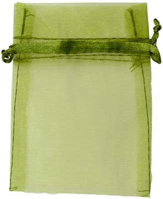 2 3-4" X 3" Olive Organza