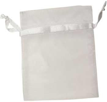 2 3-4" X 3" White Organza