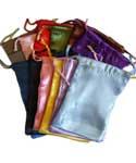 12 Pk 4" X 5" Satin Pouches Mixed Colors