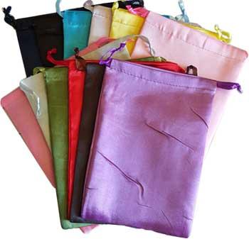 12 Pk 6" X 8" Satin Pouches Mixed Colors
