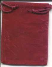 Bag Velveteen 3 X 4 Burgundy