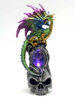 9 1-2" Dragon On Skull Led Light