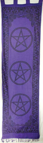 Three Pentagrams Curtain Pair 18"x72"