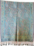 27"x68" Peacock Paisley Scarf