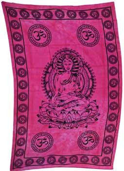 Lotus Om Buddha 72" X 108" Tapestry