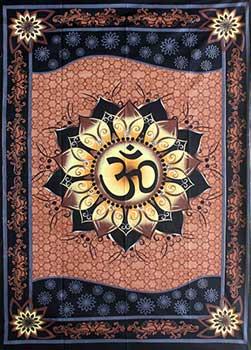 58" X 82" Om Lotus Tapestry