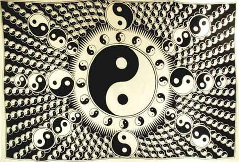 White And Black Yin Yang (72" X 108")